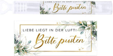 50x Seifenblasen Hochzeit Aufkleber Liebe Grüne Blätter PVC
