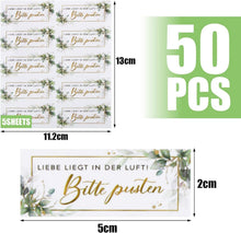 50 Stück Seifenblasen Hochzeit Aufkleber PVC Wasserdicht