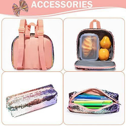 Mädchen Rolling Backpack Set mit Rädern & Lunchbox 6-8 Jahre