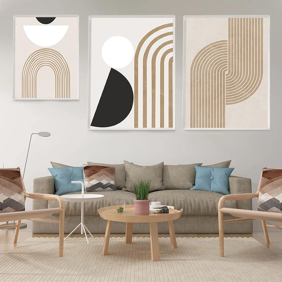 3er Poster Set Abstrakt Beige Wandbilder Ohne Rahmen 50x70cm