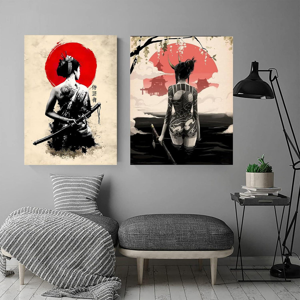 Japanisch Frau Poster Bilder Leinwand Wandkunst Wohnzimmer Kunst