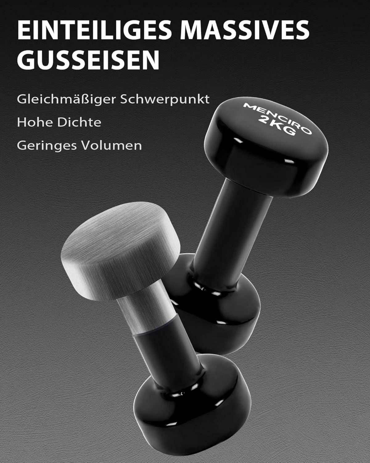 MENCIRO Hanteln 2er Set 1KG - 5KG Kurzhanteln für Zuhause Fitnessstudio