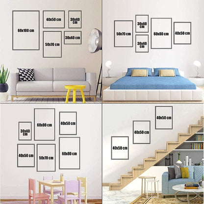 Islamische Kalligraphie Leinwand Bilder Allah Zitate Blau 3er Set 50x70cm