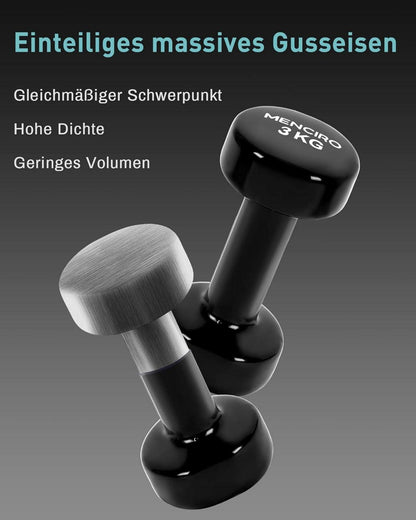 MENCIRO Kurzhantel-Set 1-5KG für Männer und Frauen, Gusseisen Hanteln für Zuhause Fitnessstudio