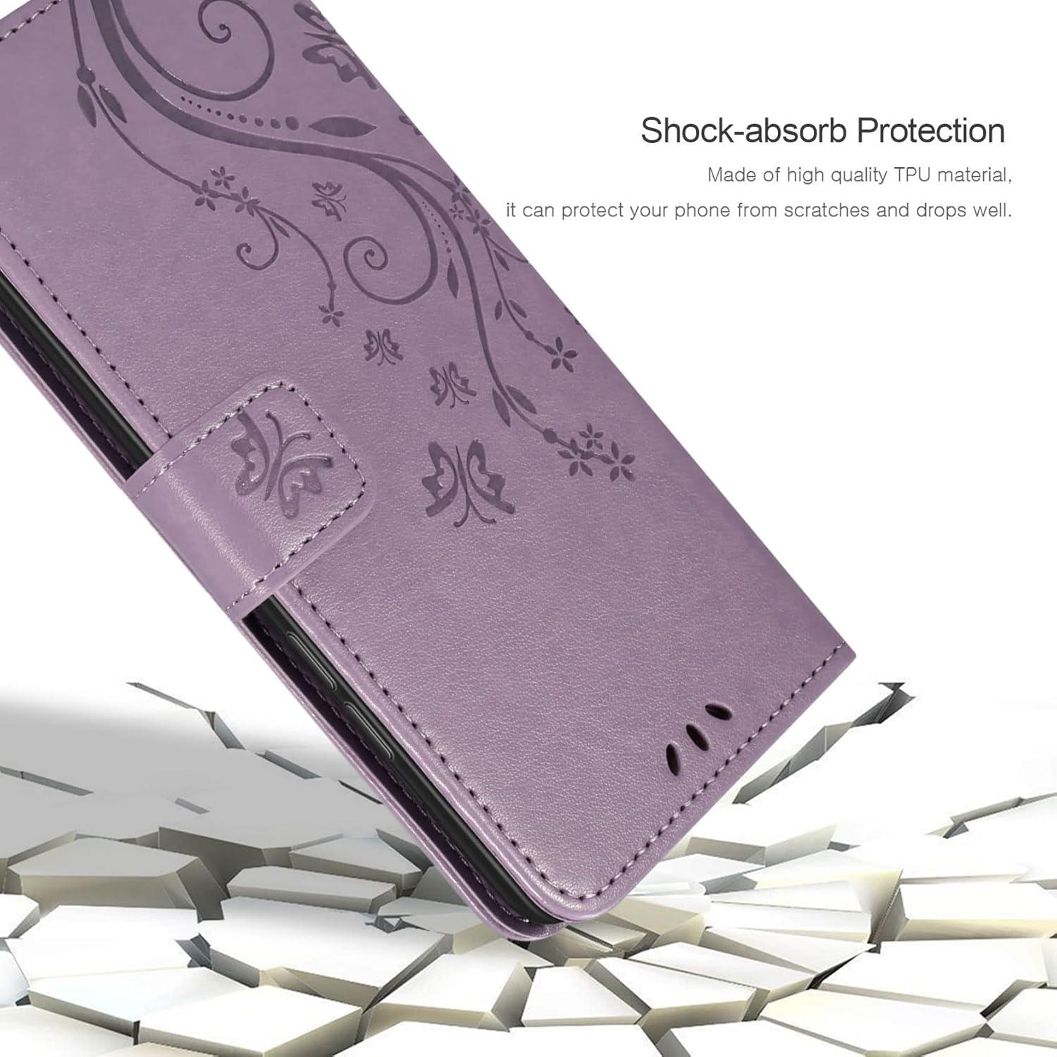 AROYI Samsung Galaxy A54 5G Leder Wallet Hülle Lila