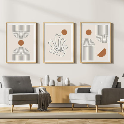 Moderne Leinwand Bilder Set Wohnzimmer Wandbilder Geometrie 20x30cm