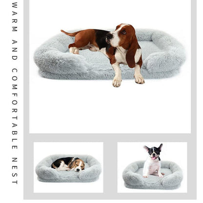 Orthopädisches Hundebett mit abziehbaren Bezug - Grau, XL