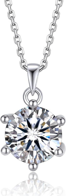 Moissanite Herzanhänger Kette 925 Silber 1/2 Karat Damen Solitär