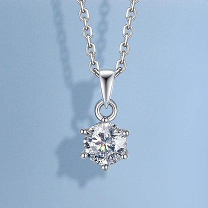 Moissanite Halskette Damen 925 Silber 1/2 Karat Diamant Solitär Anhänger Valentinstag Gift
