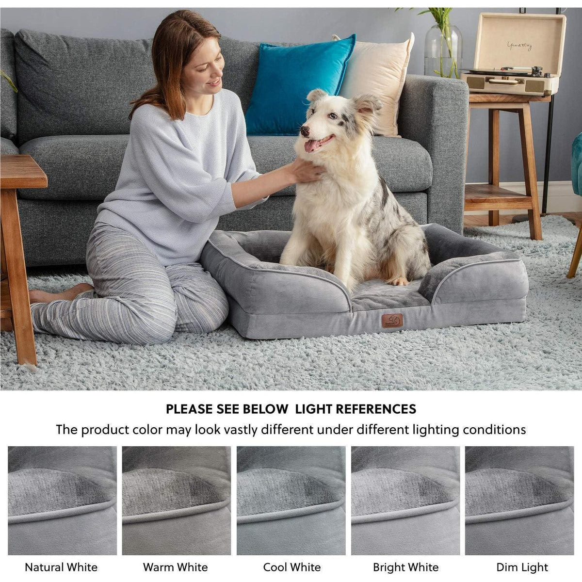 Orthopädisches Hundebett XXL Grau 134x106 cm