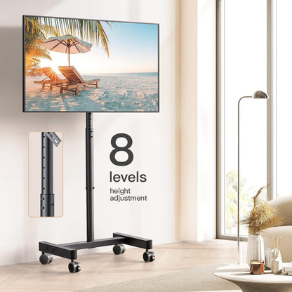 Perlegear TV Ständer Rollbar mit Neigung, höhenverstellbar