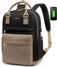 Laptop Rucksack Damen 15,6 Zoll Wasserdichter Daypack Schwarz