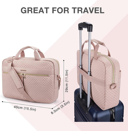 Bagsmart Laptoptasche 15,6 Zoll Pink Büro Reisen Business