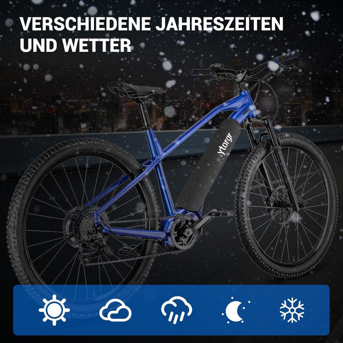 ytorgr E-Bike Akku Schutzhülle Neopren Rahmenakku Fahrrad Schutz 28-35cm