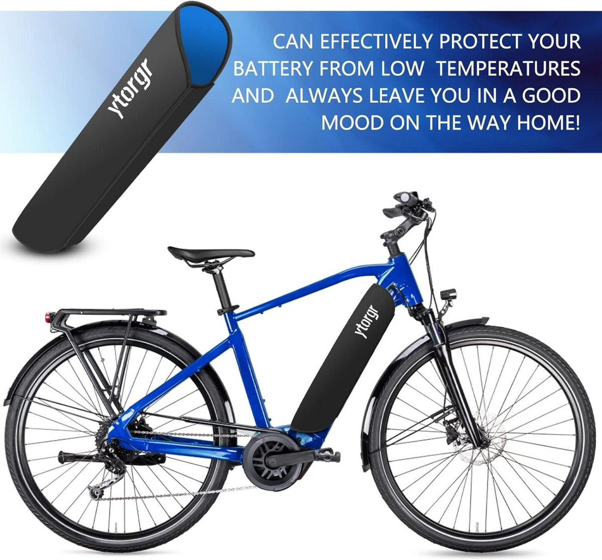 E-Bike Akku Schutzhülle Neopren Rahmenakku Abdeckung 28-35 cm