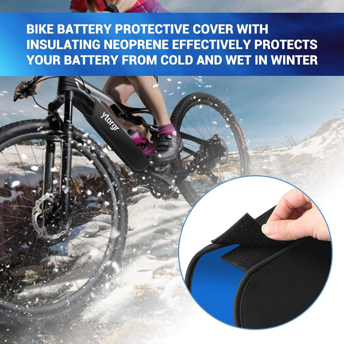 ytorgr E-Bike Akku Schutzhülle Neopren Rahmenakku Fahrrad Schutz 28-35cm