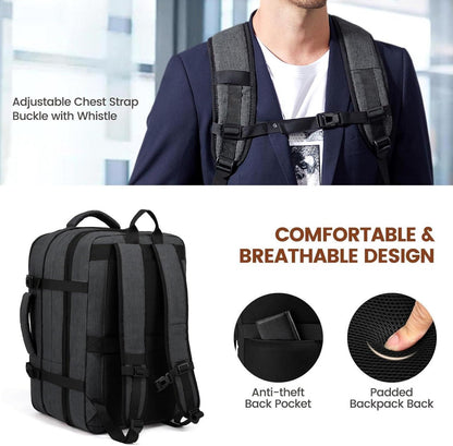 Handgepäck Rucksack 30L für Damen Herren, Travel Backpack Laptop Grau