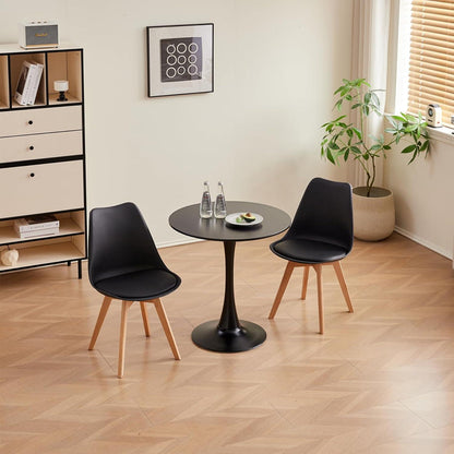 Skandinavische Esszimmerstühle 2er Set Schwarz