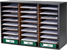 Schreibtisch Organizer Schwarz A4 Stapelbar 27 Fächer 80x55.1x30.5cm