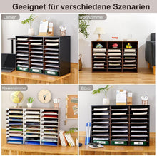 Schreibtisch Organizer Schwarz A4 Stapelbar 27 Fächer