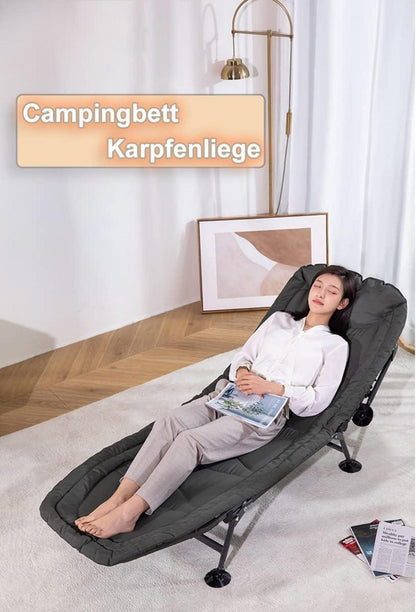Klappbare Sonnenliege mit Auflage, Gartenliege 190x67x38cm