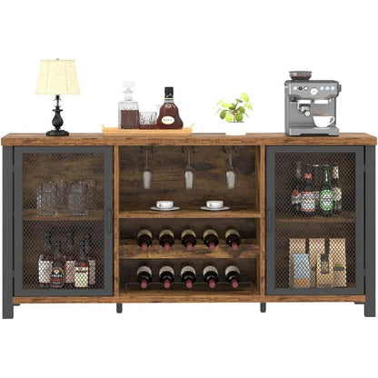 Industrieller Barschrank mit Weinkühler & Stauraum 140cm