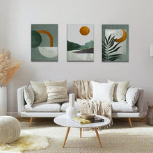Artscope 3-teilige Zen Leinwandbilder Sonne Mond Teekanne