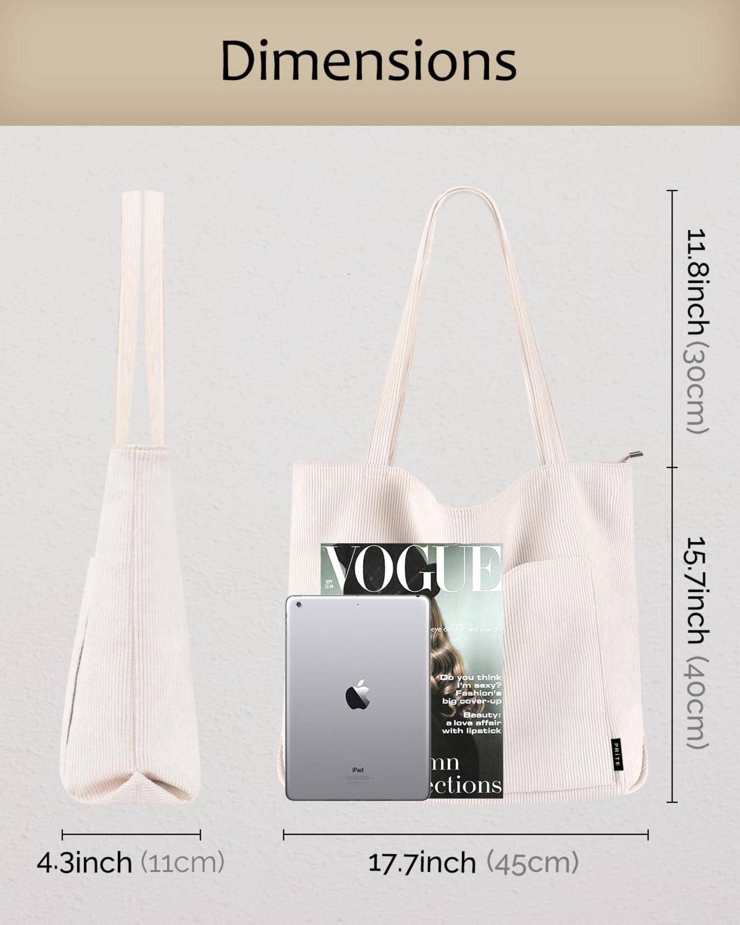 Prite Damen Handtasche Tote Bag Umhängetasche Cord Beuteltasche