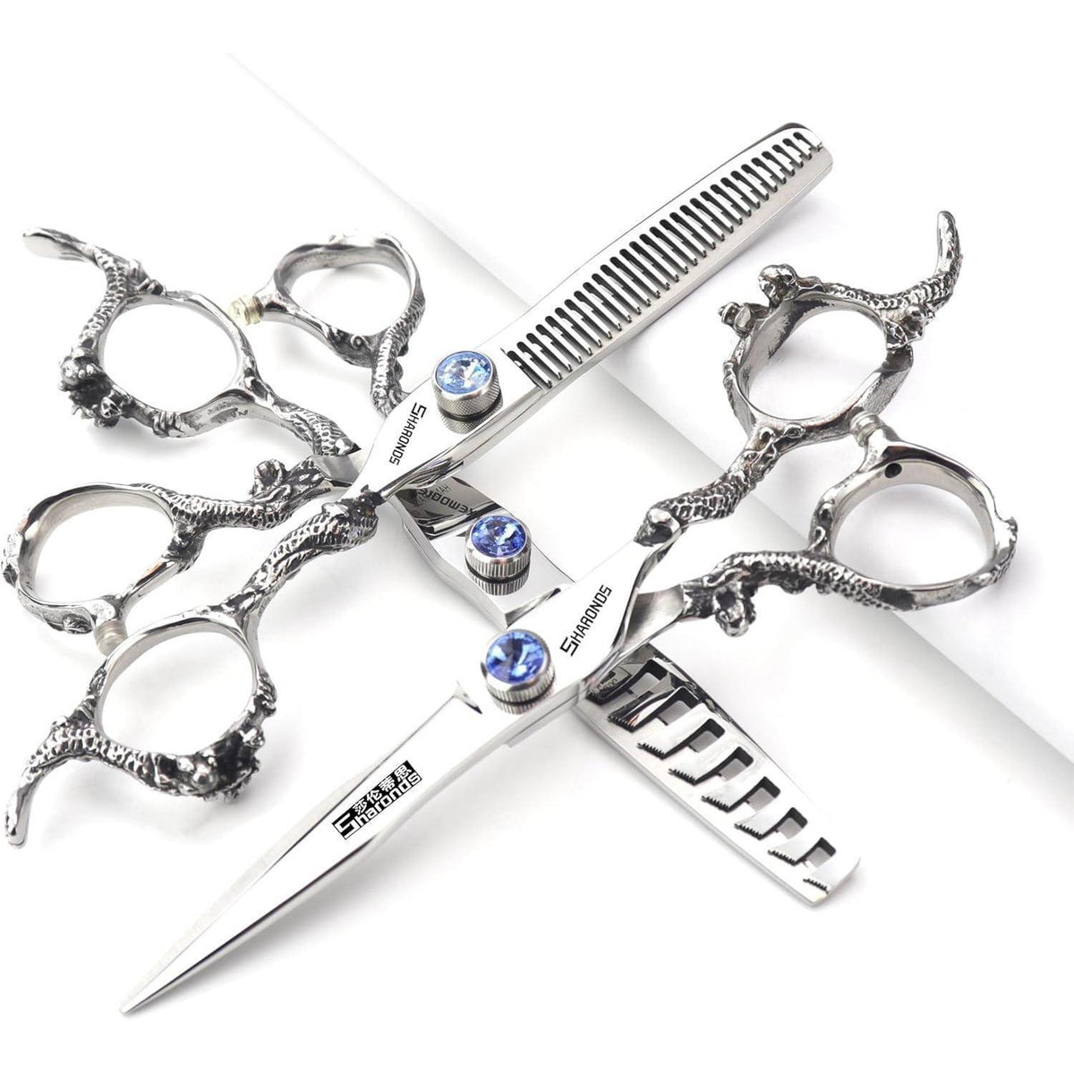 Professionelle Haarschere Set Edelstahl 6/7 Zoll mit Ausdünnung