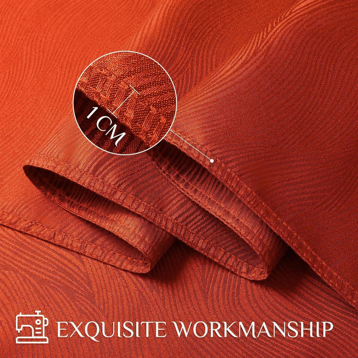 Herbst Tischdecke Jacquard, wasserdicht, Rostrot (152x305cm)