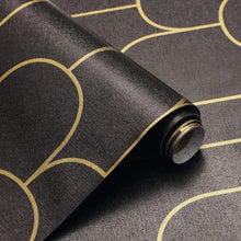 Selbstklebende Tapete Geometrisches Muster Schwarz Gold 44×1000cm