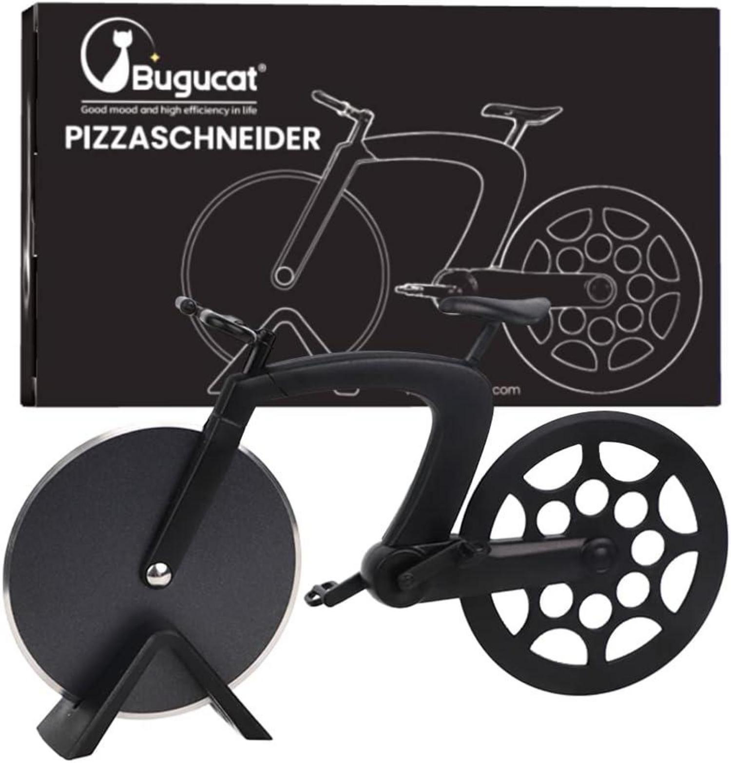 Fahrrad Pizzaschneider aus Edelstahl Antihaft Pizza Cutter Schwarz