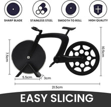 Fahrrad Pizzaschneider aus Edelstahl, Antihaft Pizza Cutter