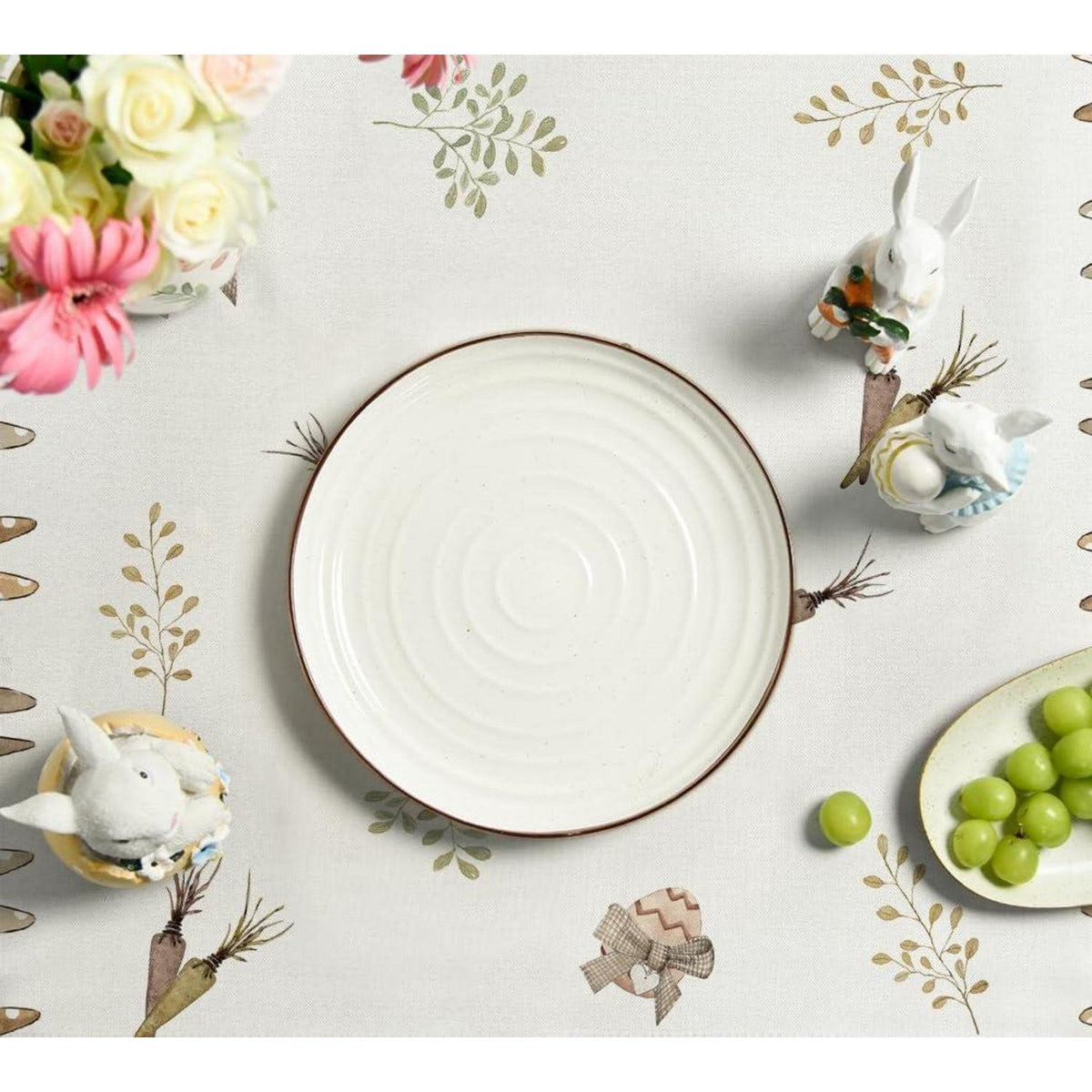 Oster Tischdecke Hase Karotte 85x85 cm Beige/Braun
