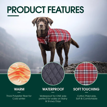 Hundemantel Winter Fleece Wasserdicht Warm 2XL Rot