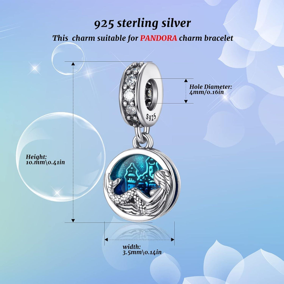 925 Sterling Silber Charm Anhänger - Schmetterling Herz für Damen Armband & Halskette