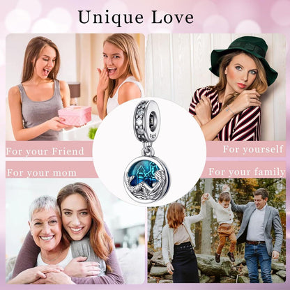 925 Sterling Silber Charm Anhänger - Schmetterling Herz für Damen Armband & Halskette