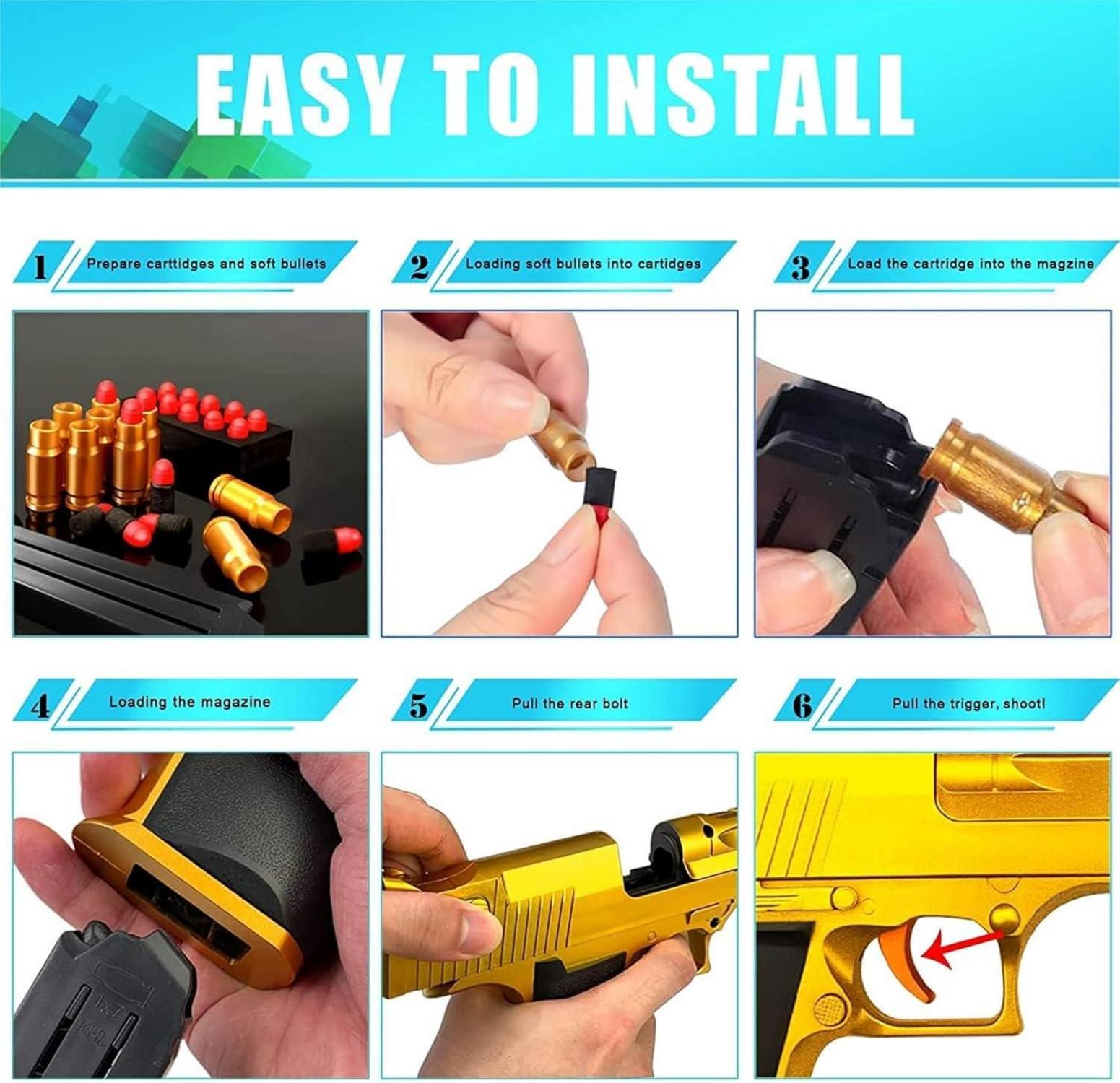 Kinder Spielzeug Pistole Soft Foam Bullet Blaster Toy Gun Set