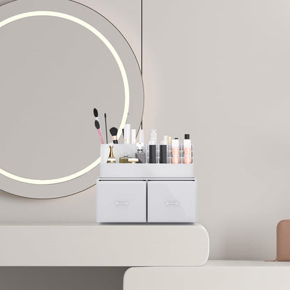 Kosmetik Organizer mit 2 Schubladen, Weiß
