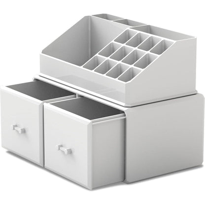 Kosmetik Organizer mit 2 Schubladen, Weiß