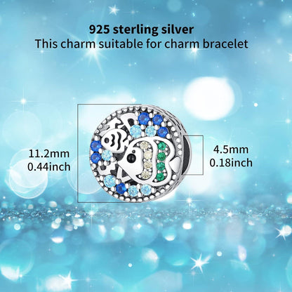 925 Sterling Silber Charm Anhänger Schmetterling Herz Zirkonia