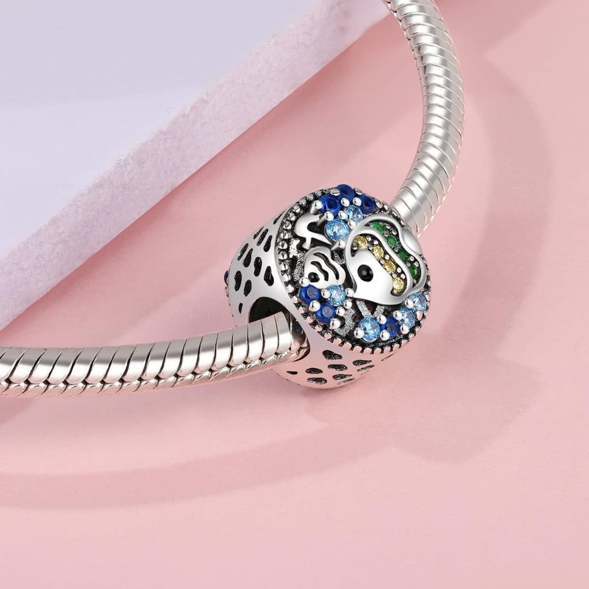 925 Sterling Silber Charm Anhänger Schmetterling Herz Zirkonia
