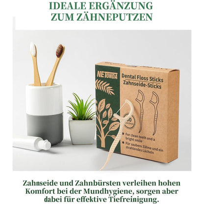 200 Nachhaltige Zahnseide Sticks NETONDA Dental Floss Picks