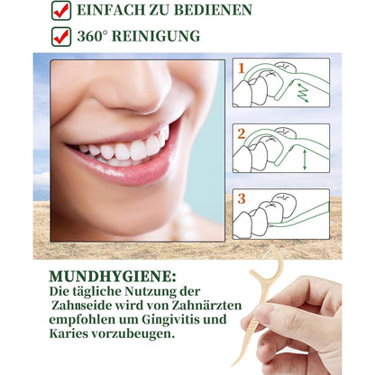200 Nachhaltige Zahnseide Sticks NETONDA Dental Floss Picks
