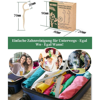 200 Nachhaltige Zahnseide Sticks NETONDA Dental Floss Picks
