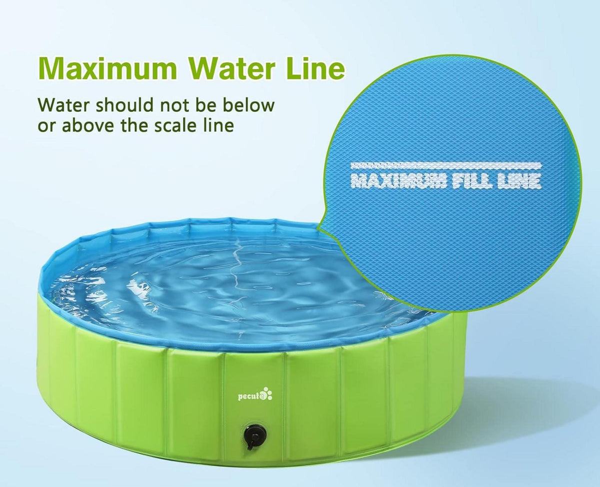 Pecute Hundepool Schwimmbad Planschbecken XXL Grün 180*30cm