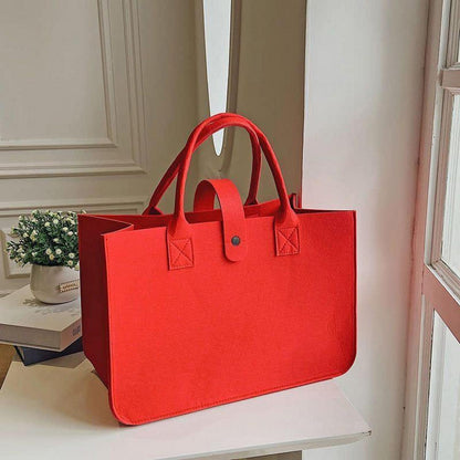 Filztaschen Shopper Set 2 Stück – Robuste & Faltbare Einkaufstaschen Rot