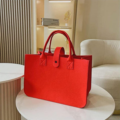 Filztaschen Shopper Set 2 Stück – Robuste & Faltbare Einkaufstaschen Rot
