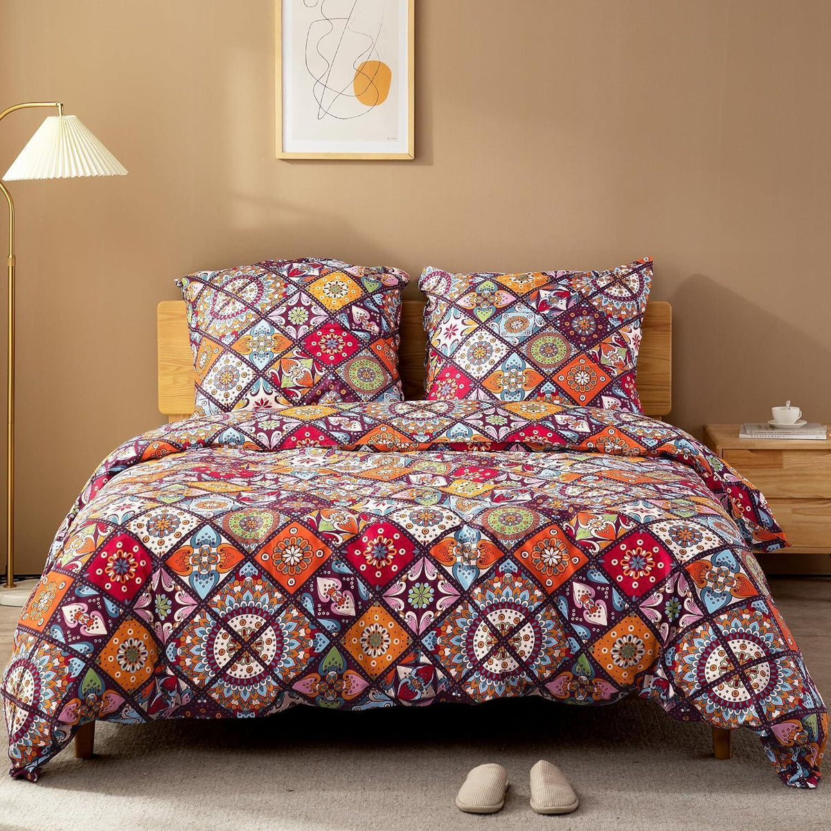 Bettwäsche-Set 200x200 Baumwolle Renforcé, Böhmen Paisley, 3-teilig