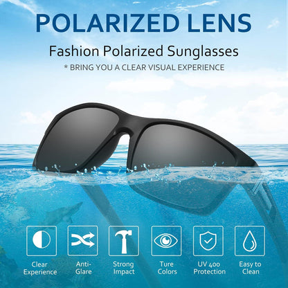 Farrobor Polarisierte Sport-Sonnenbrille 2er Set Männer UV400 Sportlich Outdoor